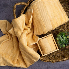 Mush Bamboo Luxurious Bath + Hand & Face Towel 900 Gsm | Ultra Soft, Absorbent & Antimicrobial Towel (Khaki) - Pack Of 3