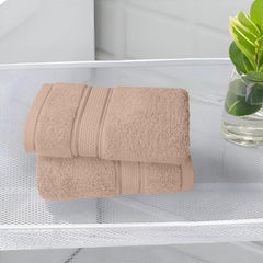 Bama 100% Cotton Hand Towel 500 Gsm | Soft & Absorbent Hand Towels For Bathroom, Kitchen, Gym (Rose Cloud) - Set Of 2