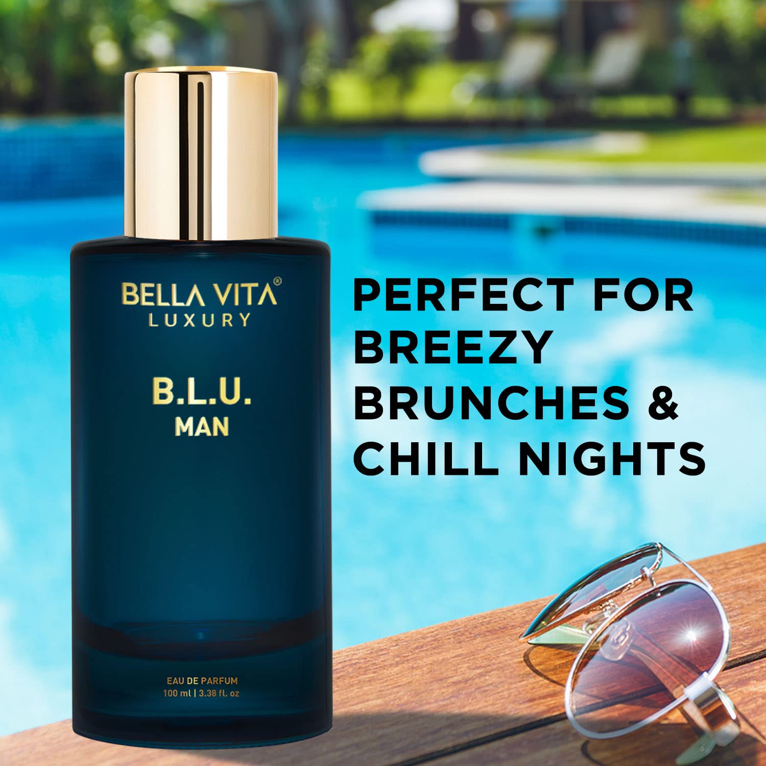 Bella Vita Luxury B.L.U. Man Eau De Parfum 100ml 3.4 Fl.oz. Long Lasting | Gift For Husband