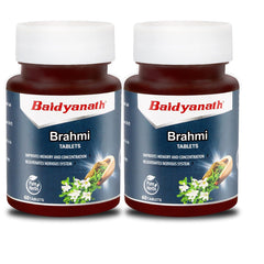 Baidyanath Brahmi Tablets Helps To Handle Life’s Daily Stress, Promotes Mind Relaxation | 60 Tablets 100gm 0.2lbs Each Pack Of 2