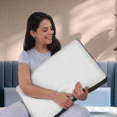 Sleep Plus Memory Foam Pillow, Ergonomic Support For Back, Side Sleepers, White | Durable, Hypoallergenic, Breathable Cool Pillow | Everyday Use & Neck, Shoulder Pain, Washable Cover Grey