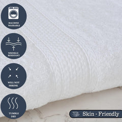 Fresh From Loom Luxury Edition Egyptian 100% Pure Cotton Bath Towel 600 Gsm | High Water Heavy Soft Dual Stitched Bath Towel (White)