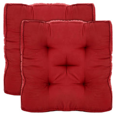 Microfiber Chair Pad For Office, Home - Sitting Cushion Pillow For Seat, Maroon - Standard Size | Floor Pillow, Washable, Chair Cushion Pillow - Pack Of 2