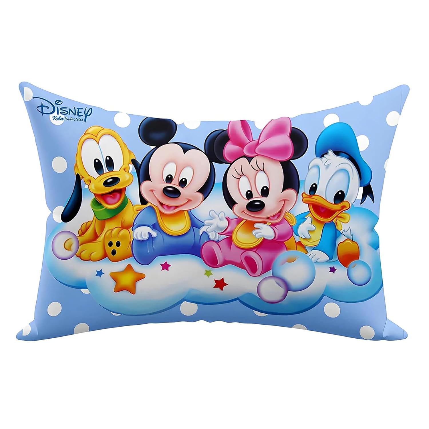 Kid's Disney Mickey Team Pillow For Sleeping, Cozy & Fluffy Super Soft Pillow, Sky Blue - 12x18 Inches | Suitable For All Sleepers, Multipurpose & Comfortable, Breathable - 2 Pcs