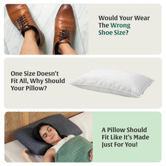 Thin Pillow For Sleeping, Orthopedic Cervical Pillow, Grey, Size - Standard -1.5 Inch | Ultra Slim Memory Foam Cool Gel Pillow, For Neck & Shoulder Pain - Flat Design, Comfortable Pillow