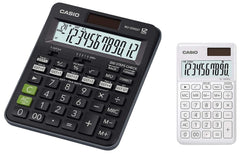 Casio MJ-120GST GST Calculator (Black) & Casio SL-1000SC-WE Portable Calculator (White)