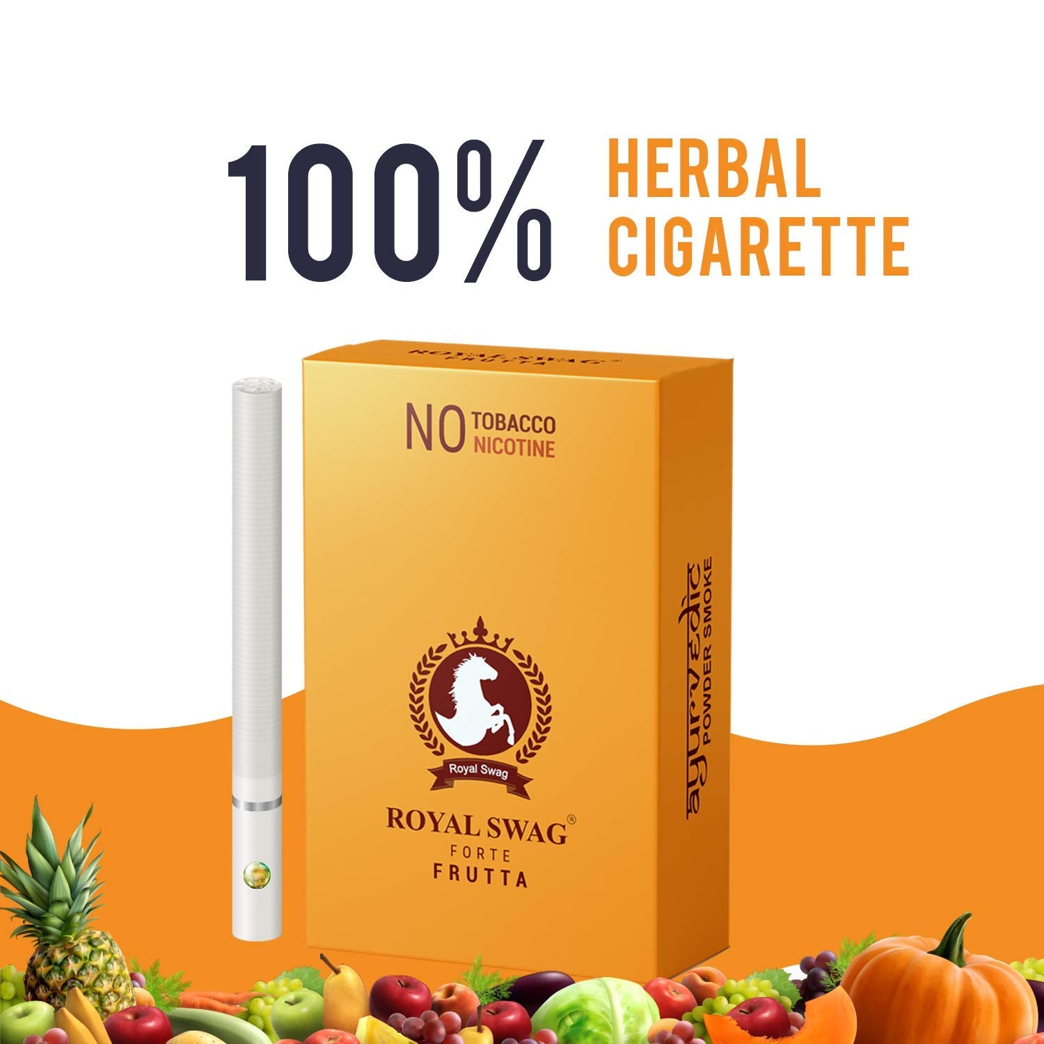 Royal Swag Ayurvedic Cigarette Herbal Frutta Nicotine Free Cigarettes (20 Sticks + 1 Shot)