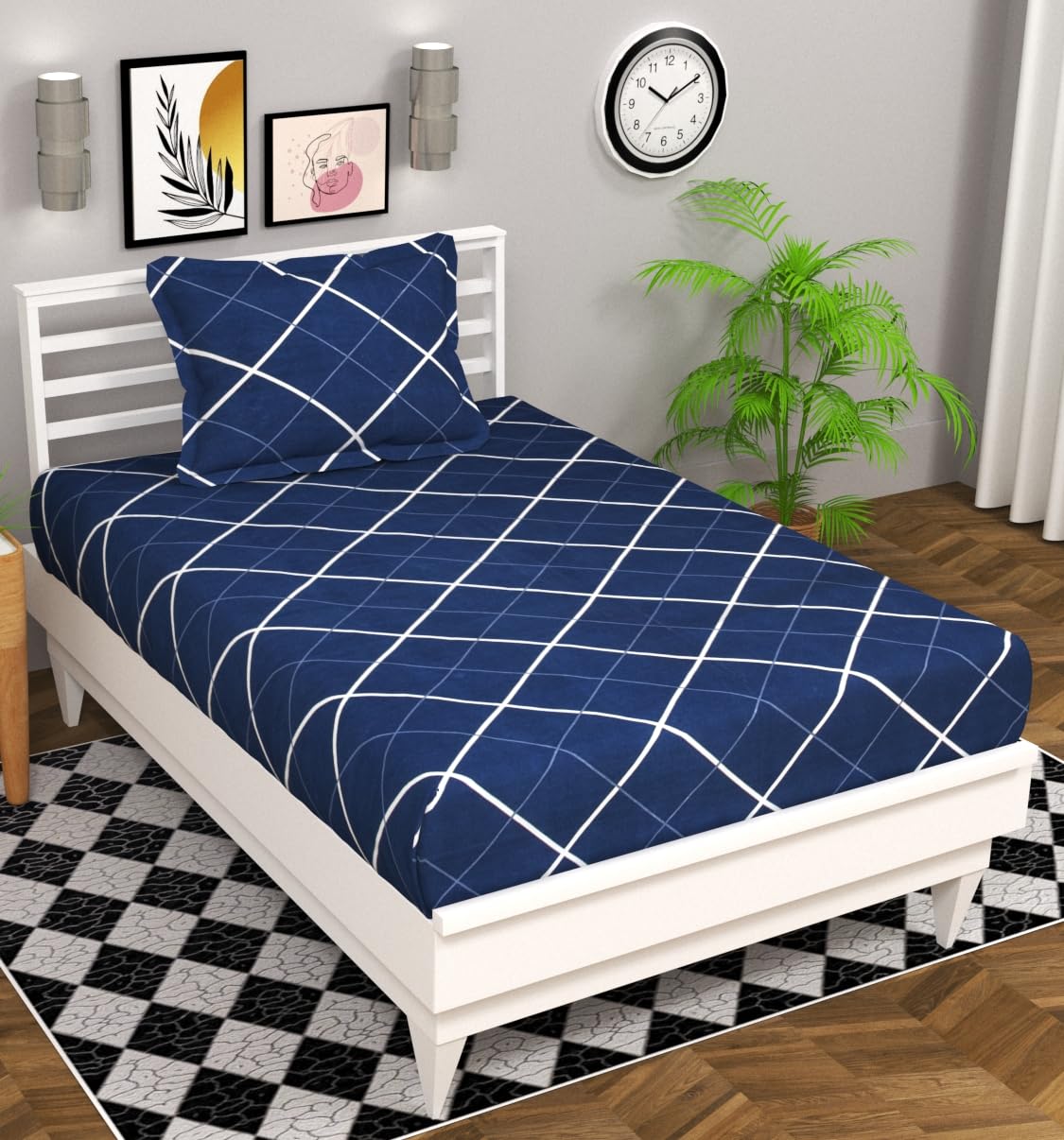 Single Bedsheet Combo Pack Of 4 With 4 Pillow Cover - 60 X 90 Inches, Multicolor | Soft Brushed Microfiber Breathable & Wrinkle Free - Light Weight & Easy To Wash At Home