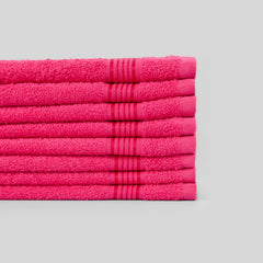 Kopa By Bianca 100% Cotton Soft Terry Face Towel 400 Gsm (Pink) -Pack Of 8