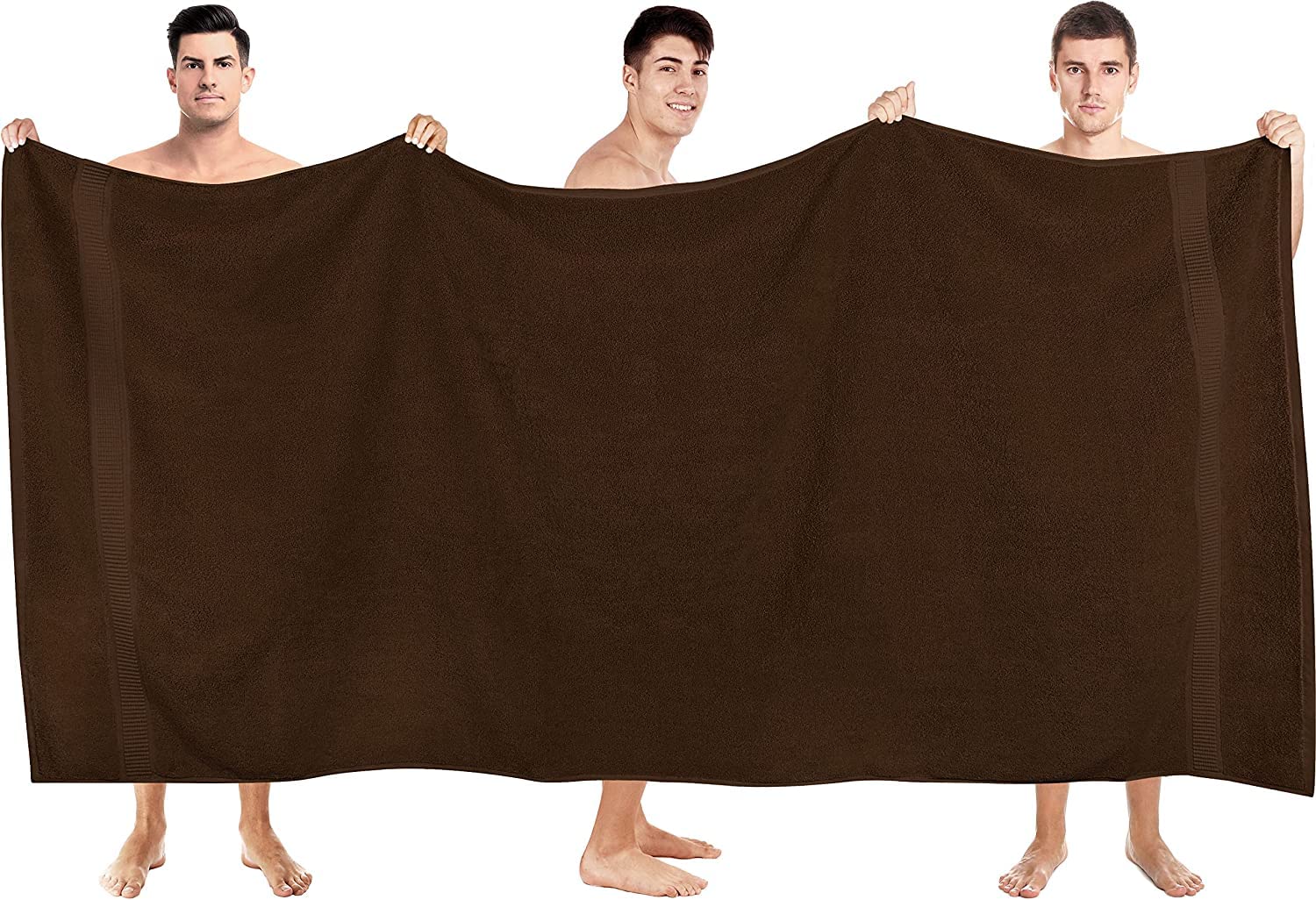 Tiqh 100% Cotton Bath Towel 600 Gsm | Highly Absorbent & Quick Dry Extra Large Bath Towel (Brown)