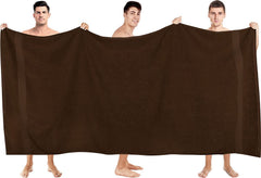 Tiqh 100% Cotton Bath Towel 600 Gsm | Highly Absorbent & Quick Dry Extra Large Bath Towel (Brown)