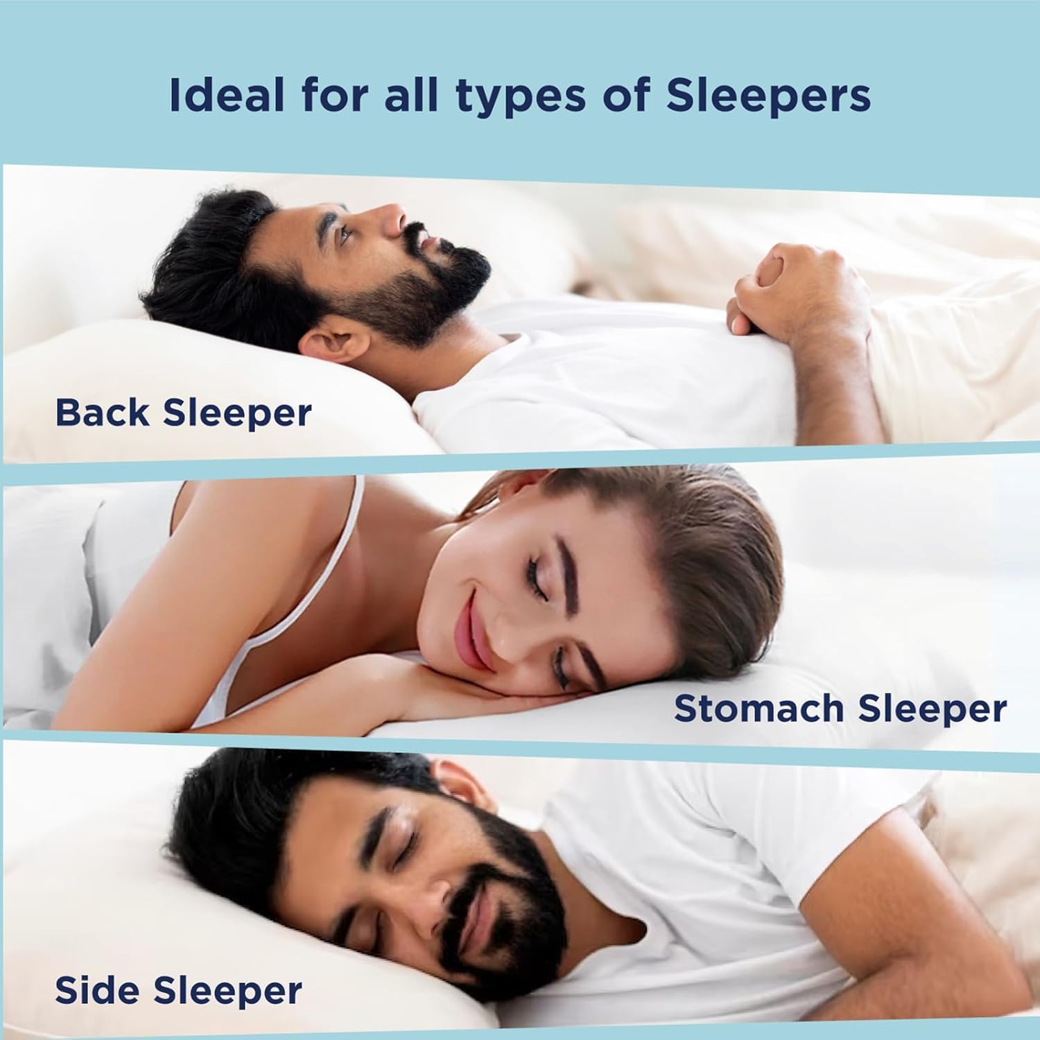 Smart Adjustable Plush Pillow, Super Soft & Fluffy Pillow, Microfiber, White | Neck Support, Lightweight, Breathable, Rectangular Shape, Bed Pillow - Pack Of 2