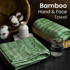 Mush 100% Bamboo Face & Hand Towel 450 Gsm | Ultra Soft, Absorbent, Quick Dry Towels For Facewash, Gym, Pool, Sports, & Travel - Olive Green (Pack Of 2)