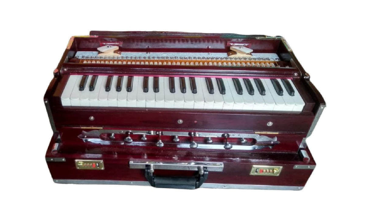 Harmonium - Double Fold Bellow, 42 Keys, Three Reeds (Bass- Male + Female), 440 Tuned, 3.5 Octave | Handmade Instrument - Soft Italian Keys