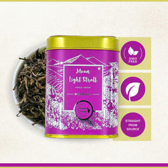 Tea And Twigs Moonlight Stroll Darjeeling Green Tea - 50gm, 1.7 Ounce | Rich In Antioxidants, Vibrant Color - Low Caffeine, No Artificial Colors