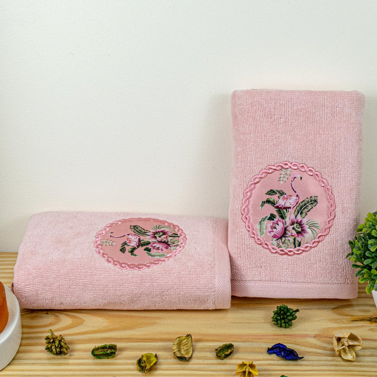 Akiko Home Prima Dream 100% Cotton Hand Towels 400 Gsm | Soft, Absorbent & Durable, Cotton Hand Towel | Pack Of 2 (Peach)