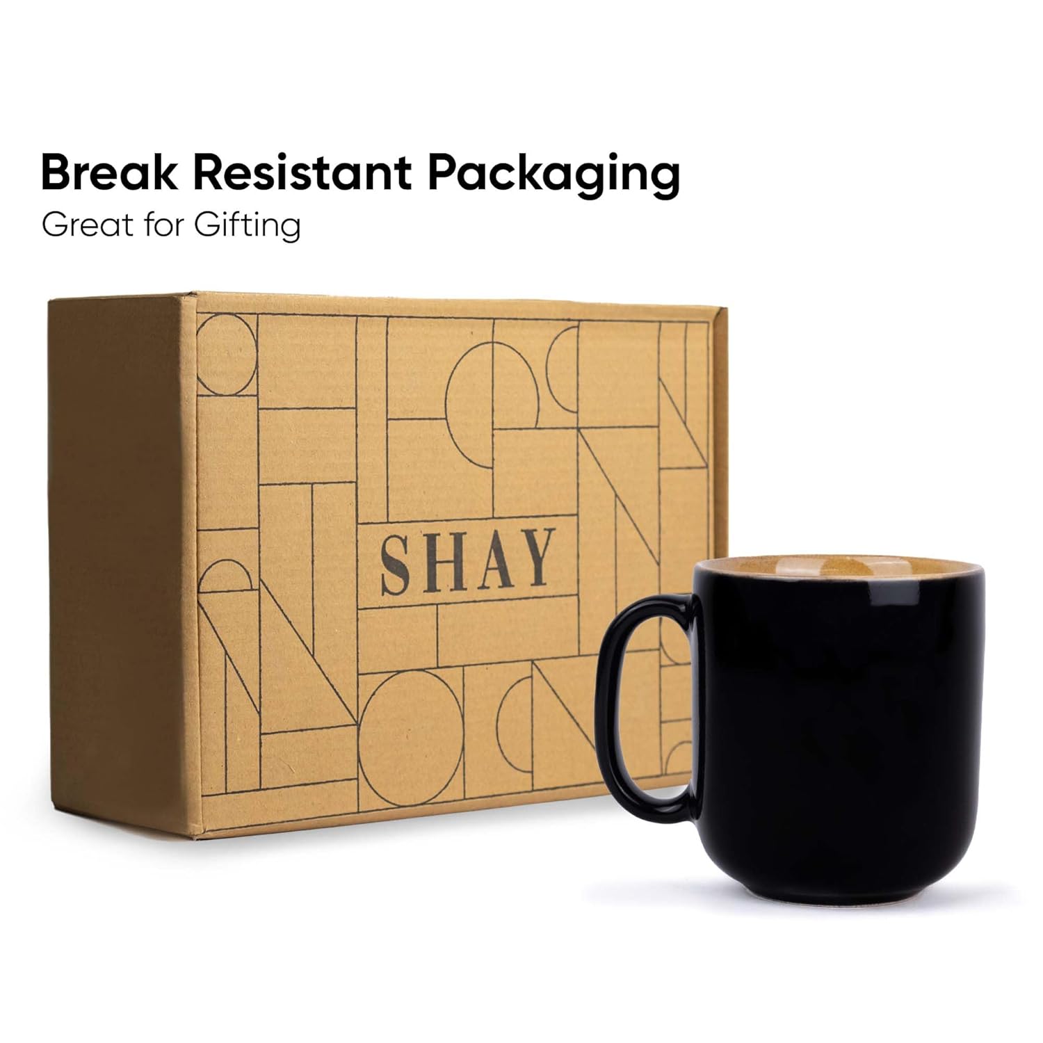 Large Ceramic Coffee Mug Set Of 2 - Black & Brown, 400ml Each | Ceramic Belly Mug, Tea Mug With Matte Finish - Mug For Coffee | Ceramic Coffee Mug - Microwave Safe & Dishwasher Safe