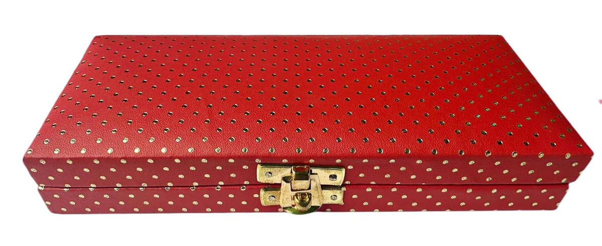 Designer Premium Mdf Wedding Box/Cash Box, Shagun Box, Decorative Box, Money Box, Gaddi Box 20 X 9 X 4cm, Colour - Red, Style - Elegant