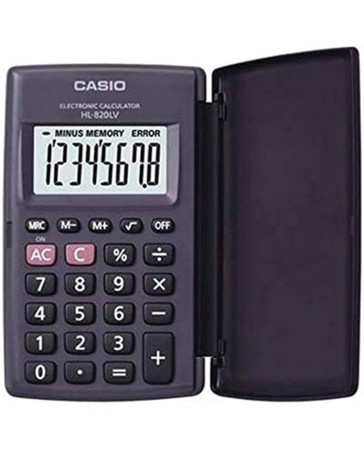 Casio Hl820lv-bk Portable Calculator With Flip Cover | 8 Digit Display Regular Keys