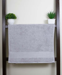 Rangoli Soft Absorbent Durable Towels Earthly Egyption Cotton Plush Oversized Small Size Bath Towel 600 Gsm (Grey)- Pack Of 2