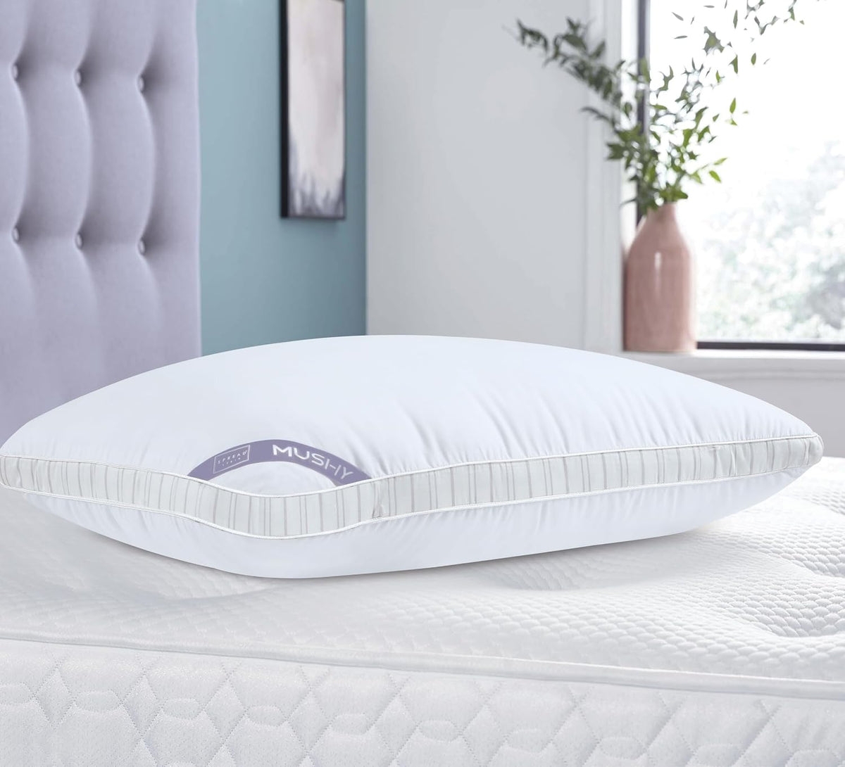 Microfiber Mushy Pillow For Sleeping & Neck Pain Relief, White - 55 X 86 Cm | Suitable For Back Side Sleeper & Stomach Sleeper | Comfortable & Breathable, Hypoallergenic - Set Of 1
