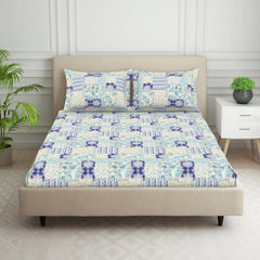 King Size Double Bedsheet 2 Matching Pillow Cover - 108 X 108 Inches, Multicolor | Durable & Long Lasting Wrinkle Resistant Fabric - All Season Comfort