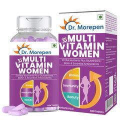 Dr. Morepen Multivitamin Tabs For Women | Energy & Immunity Booster Supplement | 60 Tablets , 100gm 0.2lbs