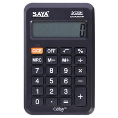 Saya Portable Calculator With Flip Cover For Office Supplies | 12 Digit Large Display | Dual Power (Solar & Battery) | Compact & Lightweight Design