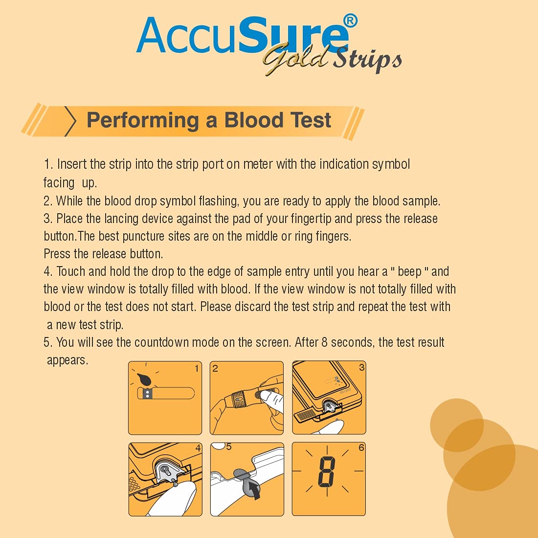 AccuSure Gold Blood Glucose Test Strips - Pack Of 2 X 50 Glucometer Strips