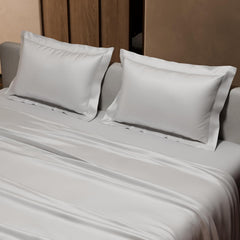 Satin Bedsheet For Double Bed With 2 Pillow Covers - 90 X 100 Inches, White | Premium Bedding Set & Wedding Gift For Couples