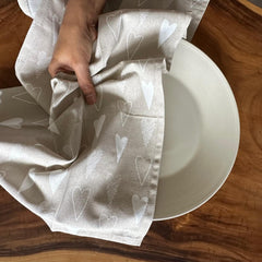 Oak & Lily 100% Cotton Kitchen Napkins Dish Towels 450 Gsm | Premium European Quality Washable, Large Size Kitchen Cloth For Roti, Cleaning, Drying | Ivory Beige (Set Of 6)
