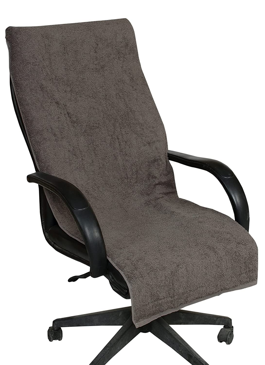 Roman Home Solid Large Luxury All Car Seats & All Office Chair Towel With Tie Knot & Elistick 450 Gsm - (Gray)