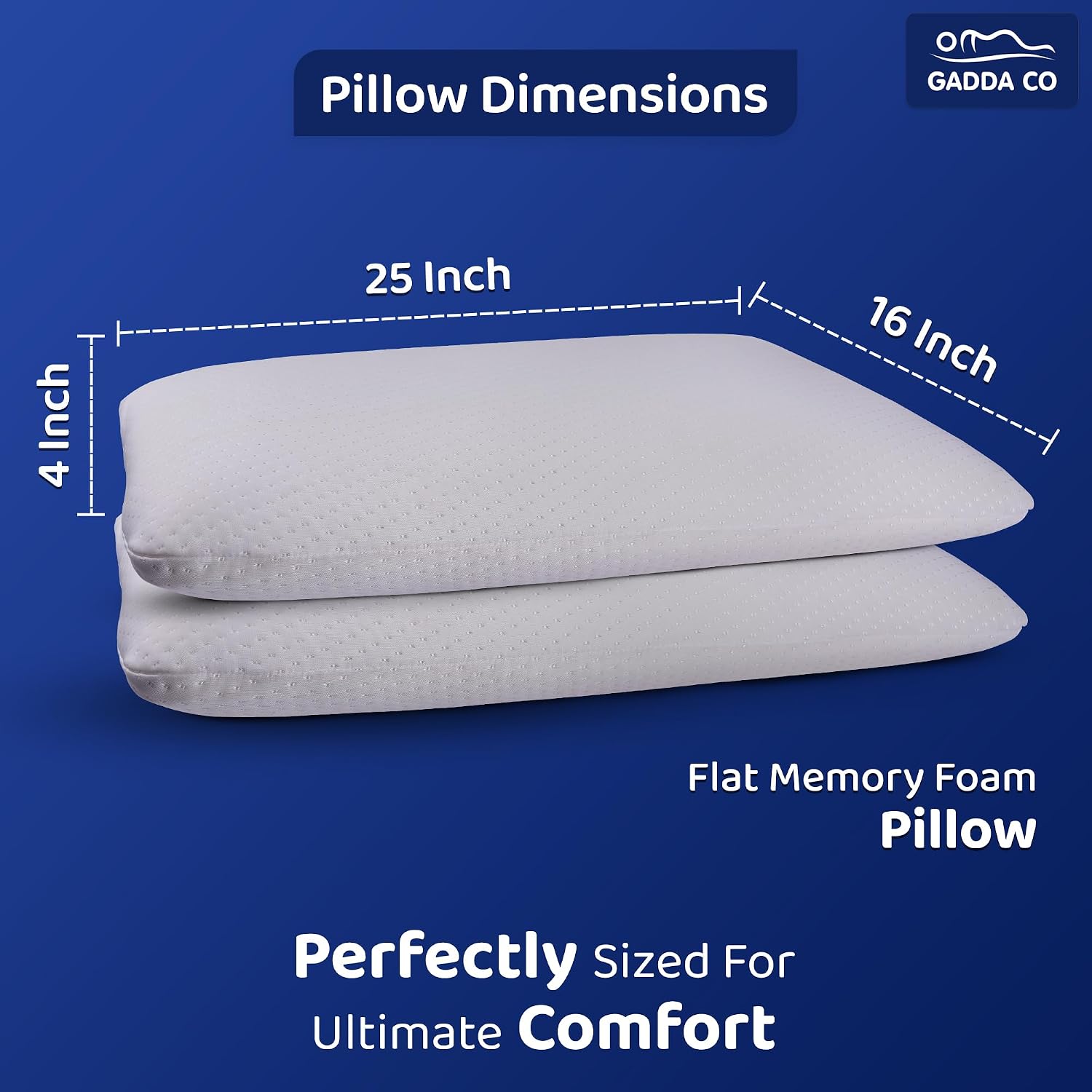Orthopedic Memory Foam Pillow For Neck Pain Relief, White - 25 X 16 X 4 Inch | Shoulder Pain Relief | Ideal For Comfortable Sleep, Ergonomic Support | Removable Zippered Jacquard Cover