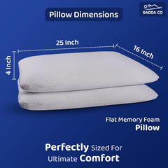 Orthopedic Memory Foam Pillow For Neck Pain Relief, White - 25 X 16 X 4 Inch | Shoulder Pain Relief | Ideal For Comfortable Sleep, Ergonomic Support | Removable Zippered Jacquard Cover