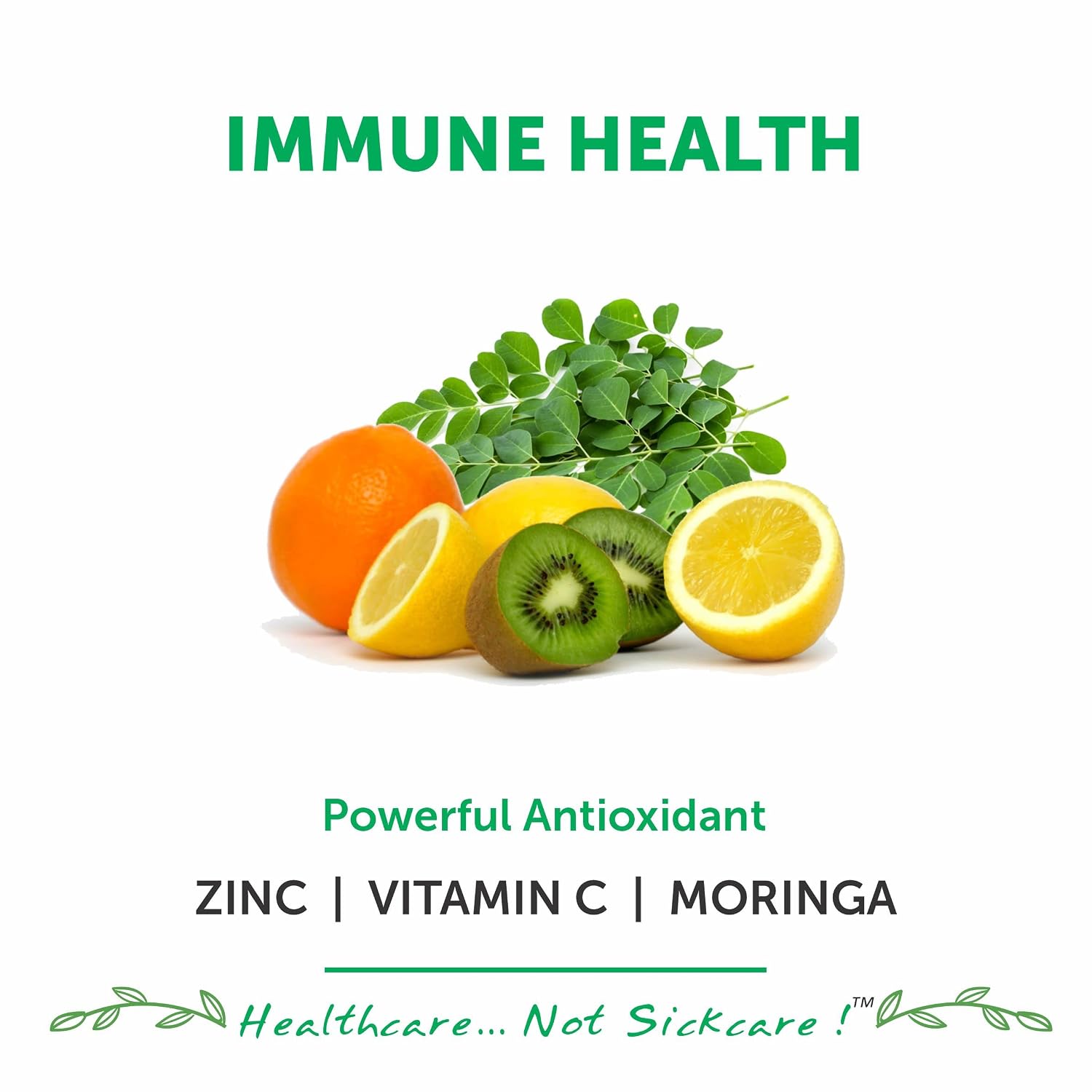 Bliss Welness Immunity Booster Skin Glow | Vitamin C + Zinc Citrate + Moringa Extract | Immune Boost Antioxidant Supplement | 60 Veg Tablets , 100gm 0.2lbs