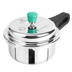 Triply Stainless Steel Pressure Cooker Outer Lid For 1-2 People | Very Small, 2 Liters, 1.5 Kg - Induction Friendly, Nonstick 3-Layer Construction, 5 Years Warranty