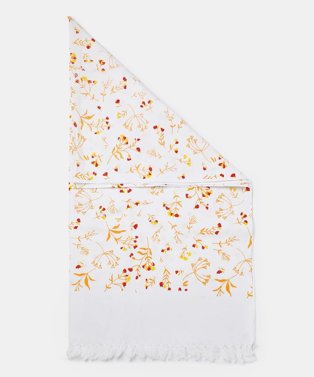 Suam Aruba Cotton Towel 400 Gsm | Quick Absorption For Beach, Pool, Travel, Spa & Yoga | Printed Cotton Towel - Standard Size | Saffron