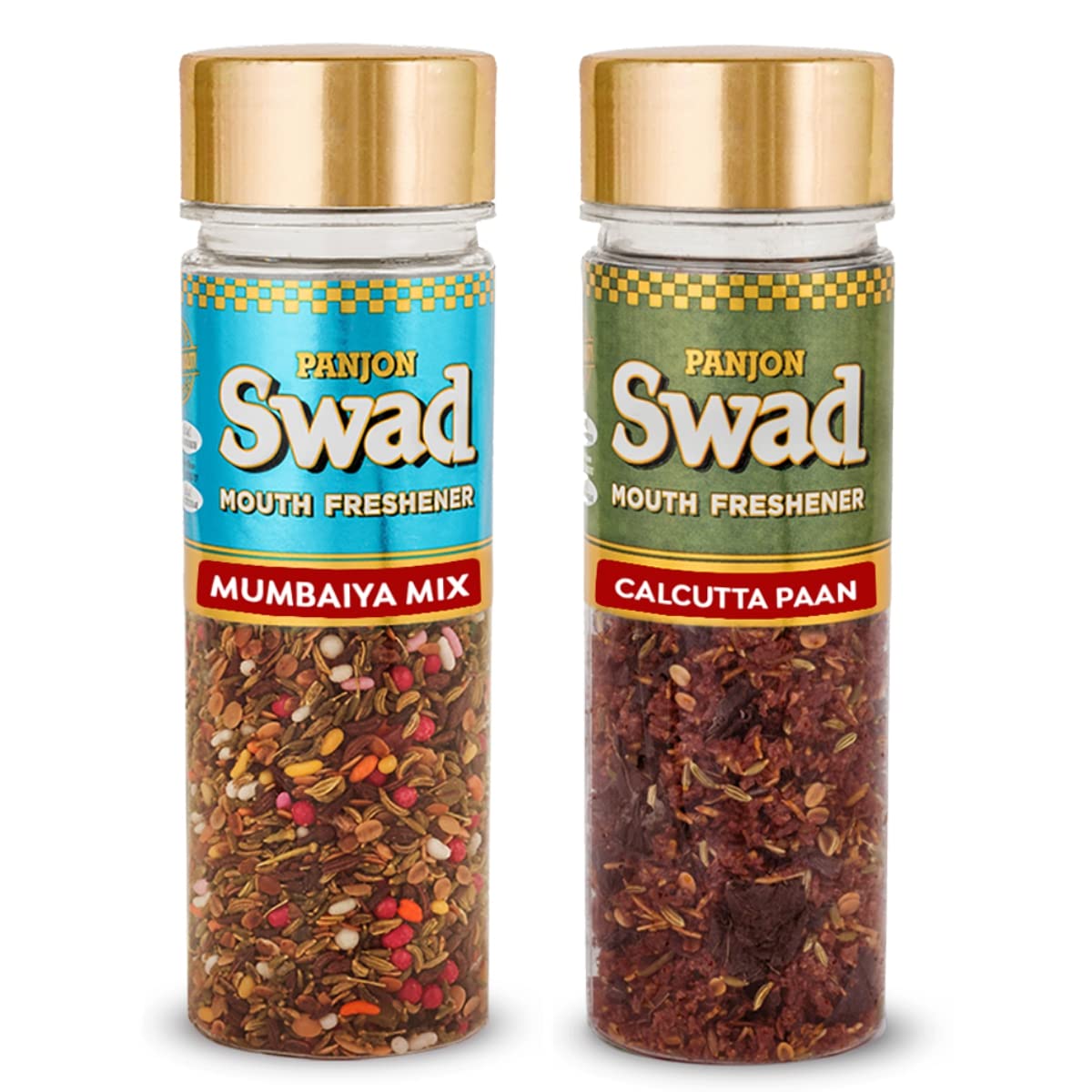 Panjon Swad Mumbaiya Mix Mukhwas & Calcutta Paan 230gm, (115gm *2 Bottles)