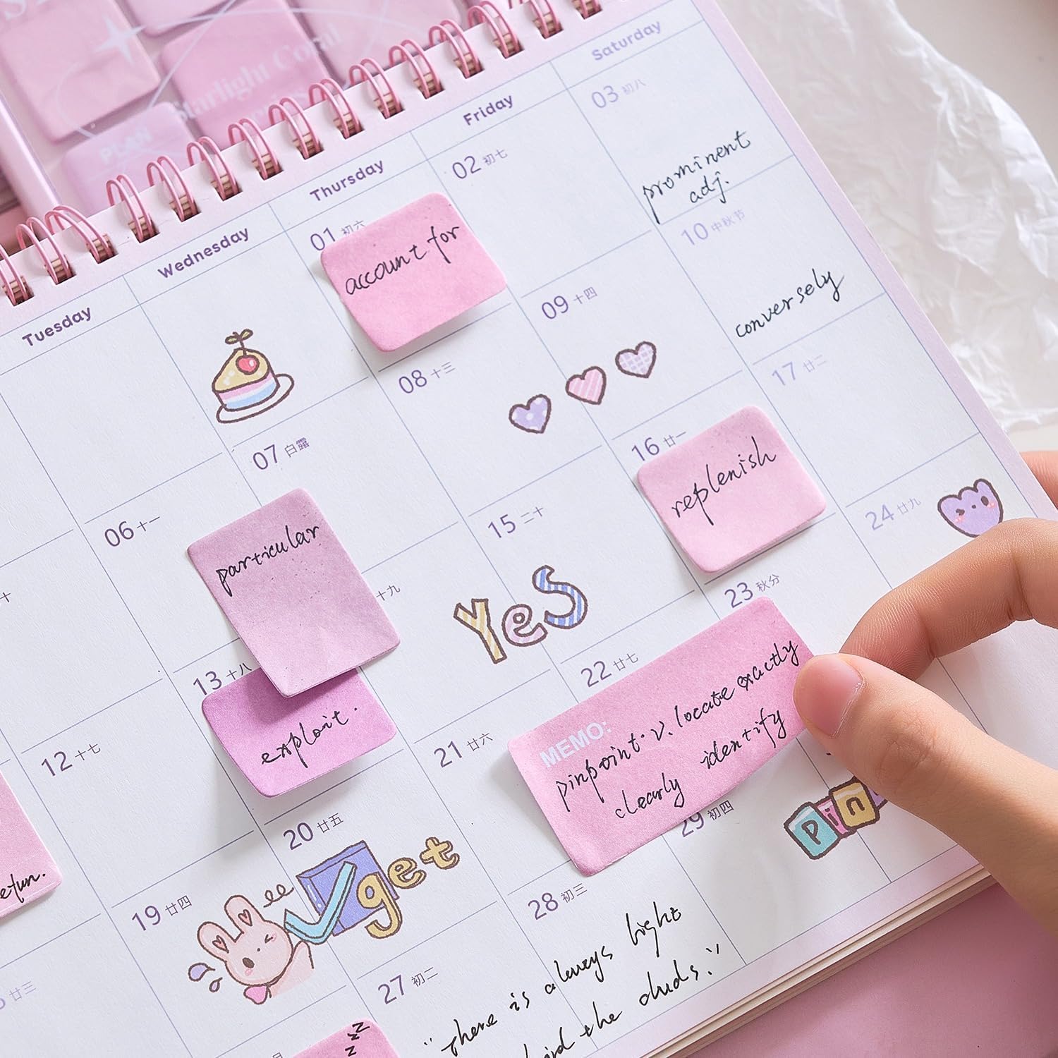 Sticky Notes Set - 210 Sheets | Unique Design With Paper For Organized Note | Purple
