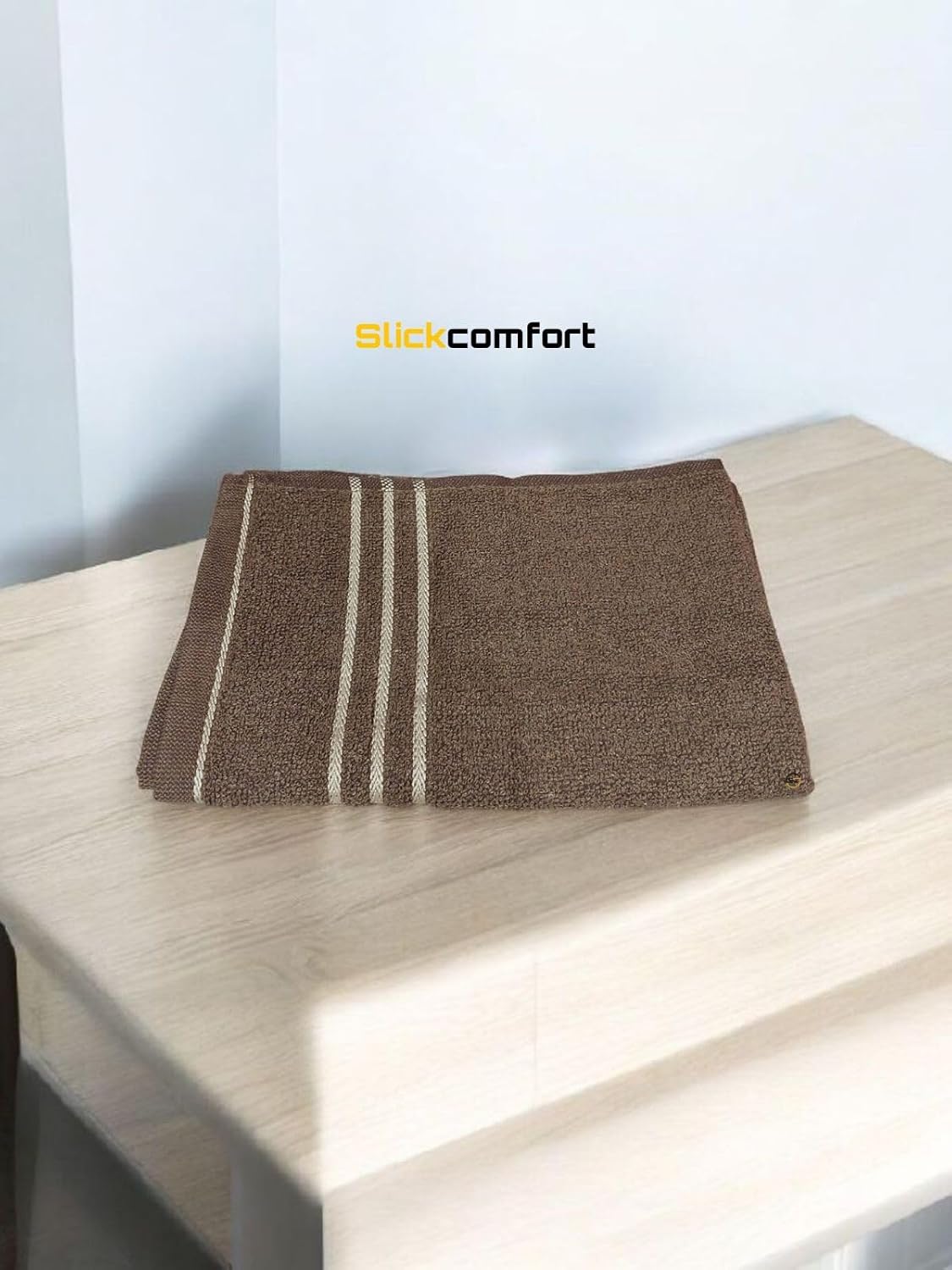 100% Cotton Hand Towel 800 Gsm | Ultra Absorbent & Anti-Bacterial Super Soft Gym & Workout Towels (Brown) - 4 Piece