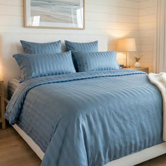 Queen Size Bed Sheet Includes 2 Pillow Covers - 88 X 98 Inches, Jean Blue | Soft & Breathable Cotton Bedsheet For Double Bed | Ideal For Daily Home Use