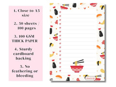 A5 Notes/To Do List Notepad, Beautiful Checklist Pad, Tear-Off Sheets (Noodles) Pack Of 1