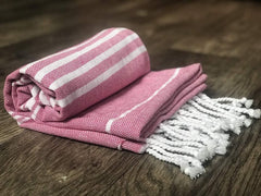Rosslyn Bath/Beach Towel 700 Gsm | Ultra Soft, Absorbent & Quick Dry Bath Towel (Pink & Green) - 2 Pcs