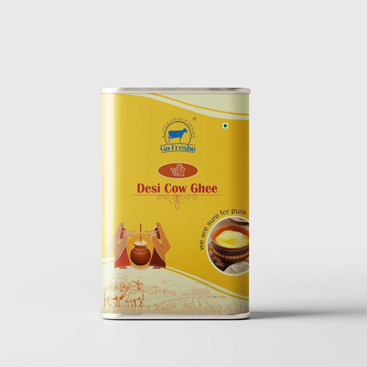 100% Natural A2 Handmade Cow Ghee By Go Fresho | High In Vitamins A, D & Healthy Desi Ghee Good For Diets | (5 Litr) 169.0 Ounce | Jar Pack