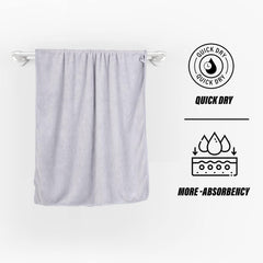 Glivary Microfiber Bath-Soft Towels 640 Gsm | With Hook Quick Dry Super Absorbent-Bath Towel For Men & Women (Grey & Sky Blue) | Pack Of 2