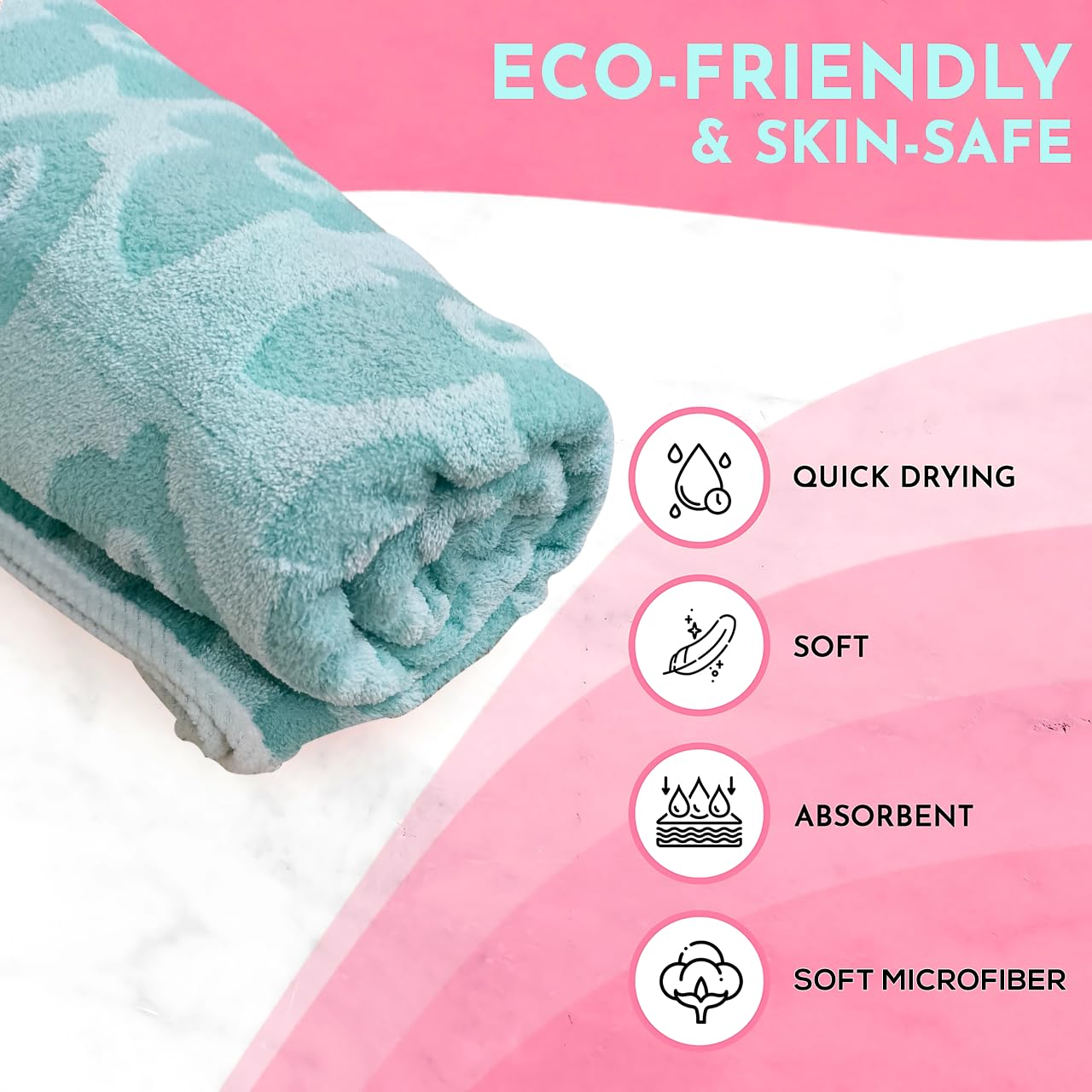 Enrich Homes Bath Towels 550 Gsm | For Women Large Size Absorbent Microfiber Bath Towel 2x Softer Than Cotton Towels (Flower Green)