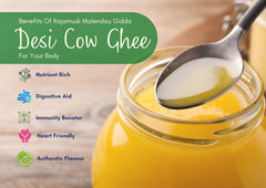 Pure Natural Malenadu Desi Cow Ghee By Rajamudi | Bilona Method Grassfed, Cultured Premium & Traditional Ghee For Immunity Booster | (300ml) 10.1 Ounce | Jar Pack