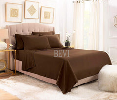 Bedsheet For Double Bed With 2 Matching Pillow Covers - Size 90 X 95 Inches, Brown | 300 Thread Count - Fabric Perfect For Daily Use Or Gifting Bedsheet