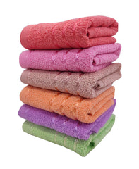 Cotton Bolls Textiles Cotton Hand Towel 520 Gsm | Multipurpose Napkins Kitchen Towel Wash Basin Gym Yoga (Set Of 6)