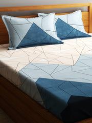 Microfiber Double Bedsheet With 2 Pillow Covers - 85 X 86 Inches, Icy Blue | Normal Hand Wash Or Machine Wash | 144 Thread Count